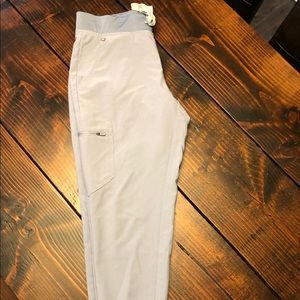 Figs: Zamora Jogger Scrub Pants. Vapor blue space dye.